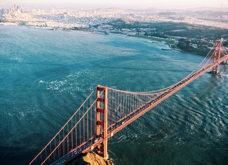 Aerial photo of the Golden Gate Bridge