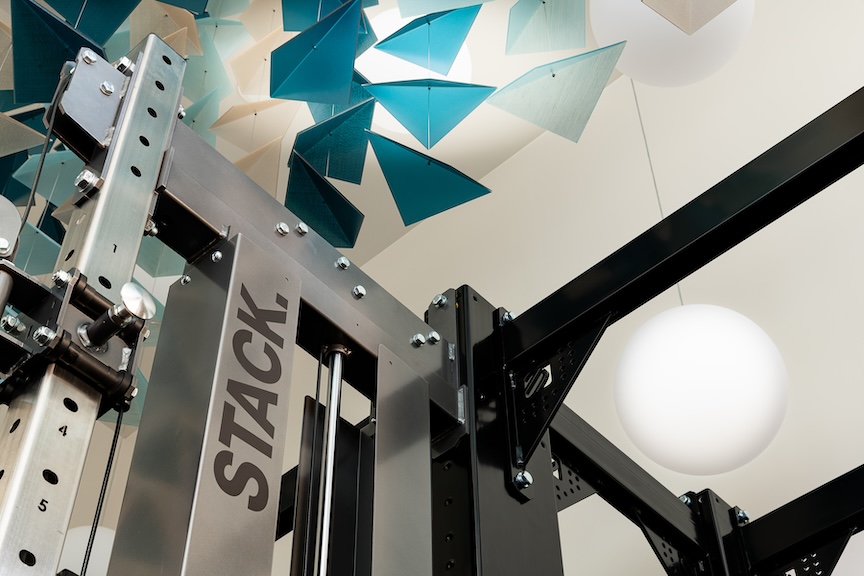 Fitness Center Ceiling at Apollo Apartments. Interior Design by Nadia Geller